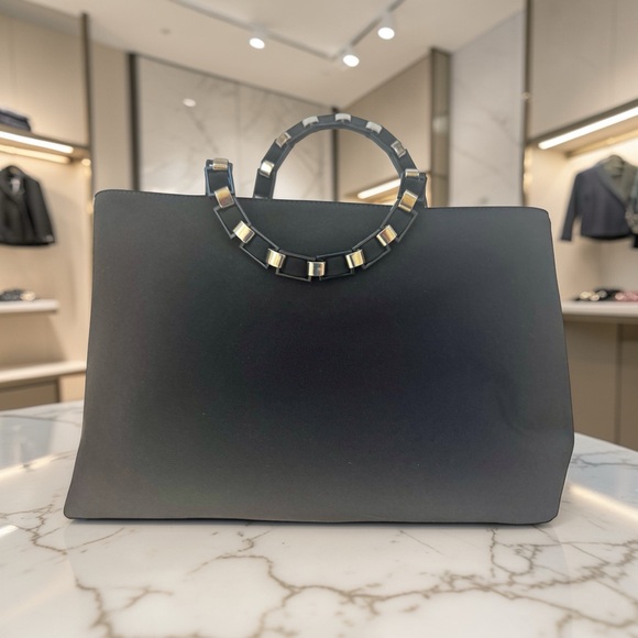 Salvatore Ferragamo Handbags - Salvatore Ferragamo Black Tote with Silver Accents